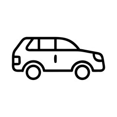Obraz premium Illustration of a simple black and white car in side view with a clean outline