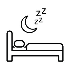 Sleep Tracker Icon – Bed with Moon and ZZZ PNG