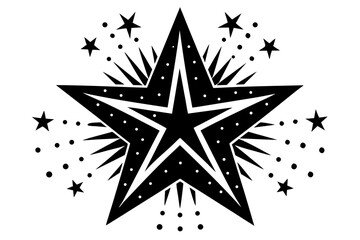 Fototapeta premium Vector art of silhouette of star of david