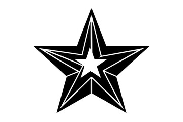 Vector art of silhouette of 3d silver star