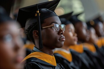 At the graduation ceremony, students bow to their teachers in gratitude