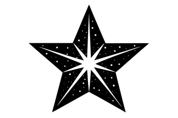 Vector art of silhouette of silver star on a white background