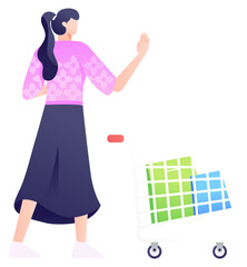 woman with shopping cart