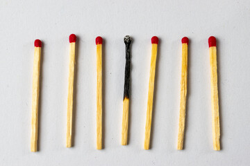 matches on a white background