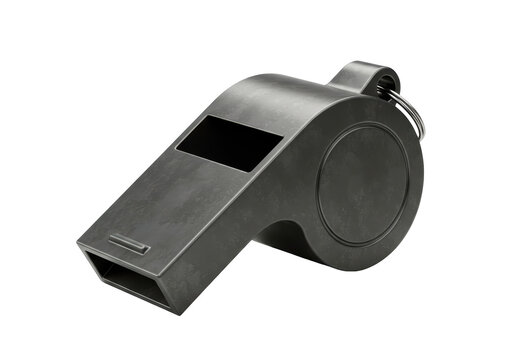 Isolated Black Plastic Sports Whistle