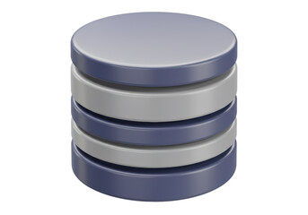 Isolated Stack of Circular Disks Representing Data Storage and Databases