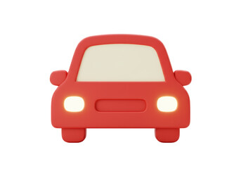 Isolated Red Cartoon Car Symbolizing Transportation and Mobility