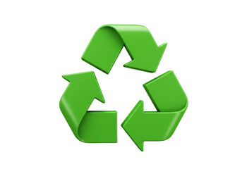 Fototapeta premium Isolated Green Recycling Symbol Arrows Signifying Circular Economy and Sustainability