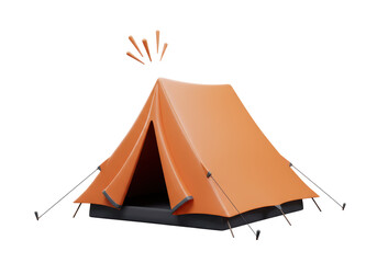 Isolated Orange Tent for Camping