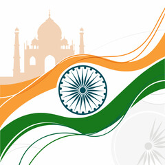 Celebrate India's Glorious Independence with the Vibrant Tricolor – A Symbol of Unity, Freedom, and Patriotism Featuring the Ashoka Chakra in Elegant Artistic Waves.
