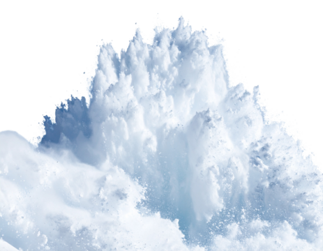 A dynamic image of an avalanche, representing natural disasters and powerful forces of nature.