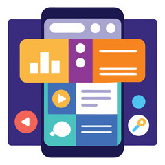 fFat icons for web and mobile applications  Modern mobile app UI elements 