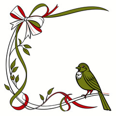 Vector illustration of a colorful bird surrounded by a beautiful decorative frame. Elegant floral border design, perfect for nature, wildlife, and ornamental themed artwork or prints.

