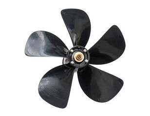 A large ship propeller, metallic and powerful, isolated on a white background, representing marine engineering. © Ruslanovic