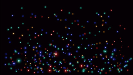 Abstract light background. Multicolor Sparkle on Black Background.