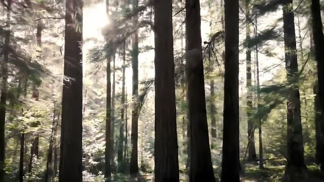 Sunlit Coniferous Forest.