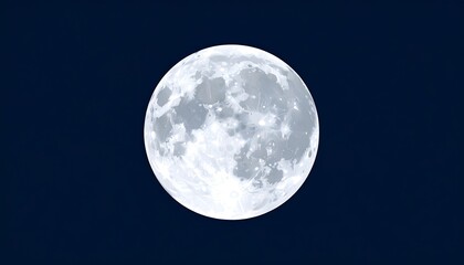 Full moon in dark night sky