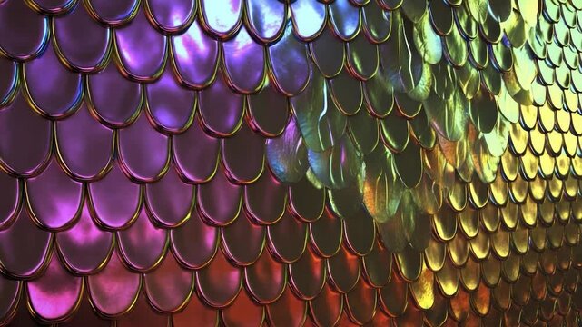 Multicolored iridescent fish scales texture