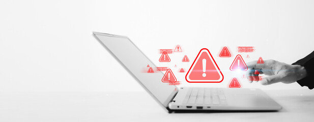 Operation system boot-up failure. Cybersecurity technology, system warning on hacked alerts. System...