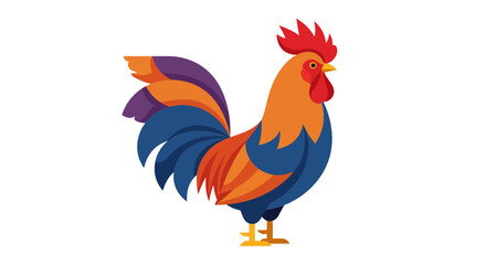 Vibrant rooster illustration, perfect for farm themes, Chinese New Year, or decorative designs