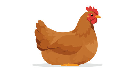 Adorable brown hen illustration perfect for farm themes, educational materials, and children's designs