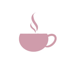 cup of coffee with steam without background