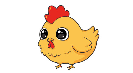Adorable cartoon chick with big eyes brings cheer and innocence to children's designs and springtime themes