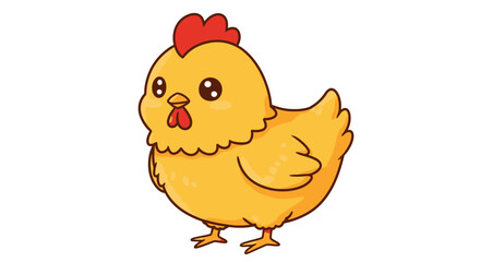 Cute cartoon chick with big eyes, perfect for children's books and farm animal illustrations