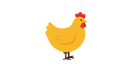 Cheerful cartoon chicken illustration perfect for children's books or farm themed designs