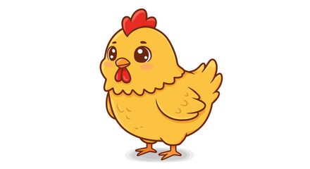 Adorable cartoon chicken illustration, perfect for children's books and farm animal themed designs