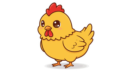 Adorable cartoon chicken with big eyes perfect for children's book or farm themed projects
