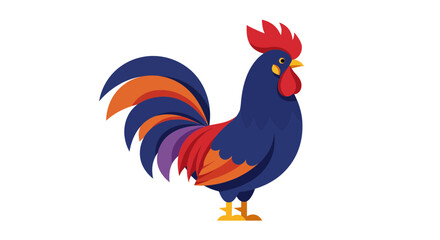 Stylish Rooster Illustration with Bold Colors for Farm or Restaurant Branding and Design Projects
