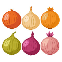 Colorful Assortment of Onions A Vibrant Collection of Culinary Staples in Various Hues and Shapes Perfect for Adding Flavor and Visual Appeal to Any Design