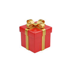 Vibrant Red Gift Box with Festive Ribbon and Bow for Christmas, Birthday, and Valentine’s Day Celebration