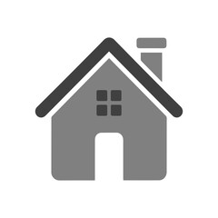 Simple home icon set in black and green, minimal house symbol with chimney, real estate property vector for web and apps.