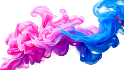 blue and pink wave of smoke