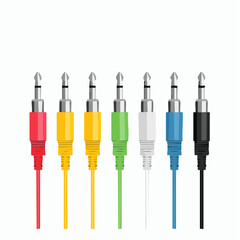 Colorful Audio Jack Plugs for Connecting Electronic Devices
