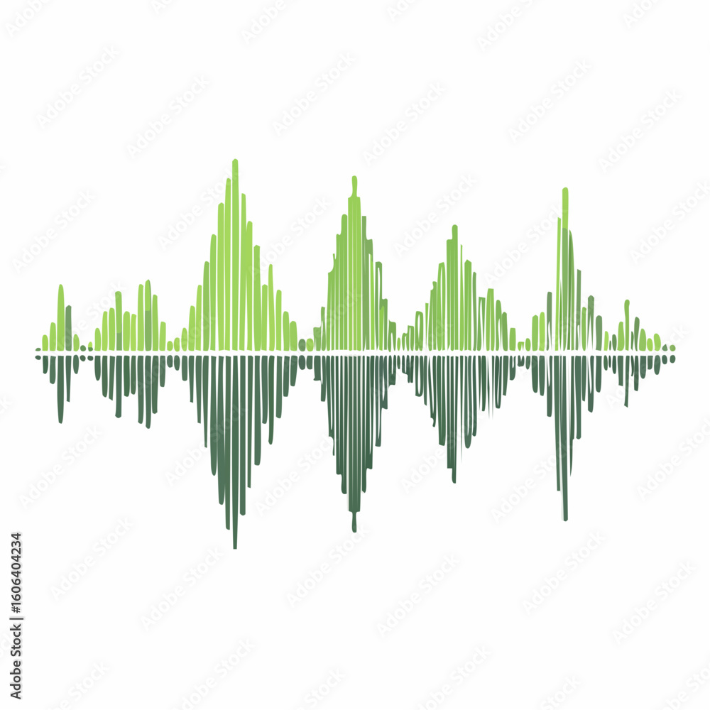 Poster abstract green sound waveform representing audio visualization and data
