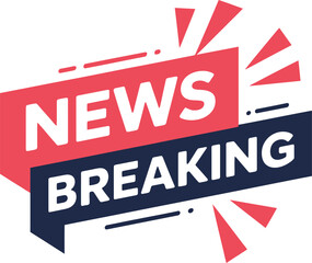 Fototapeta premium Breaking News with Red Accents on a Transparent Background