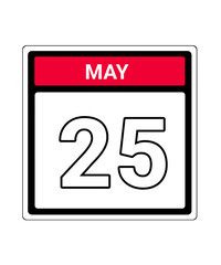 calendar icon may month date  25