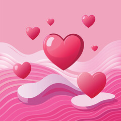 valentine background with hearts