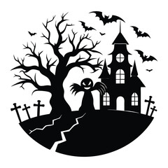 haunted house vector illustration