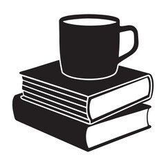 stack of books and cup