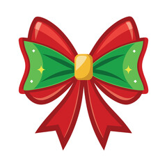 a sparkly Christmas bow on white background.