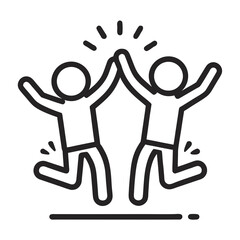 happy jumping people