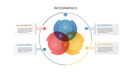 Modern infographic diagram visualizing business processes and ideas with clear icons