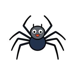 spider cute style vector icon on white background.