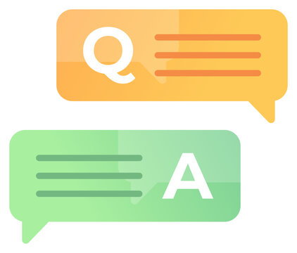 question and answer speech bubbles icon