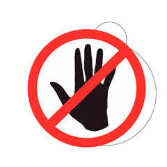 prohibition sign icon with human palm without background