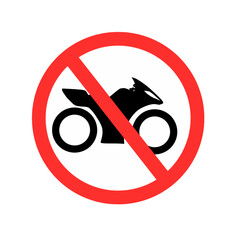 illustration of a motorbike parking prohibition sign icon